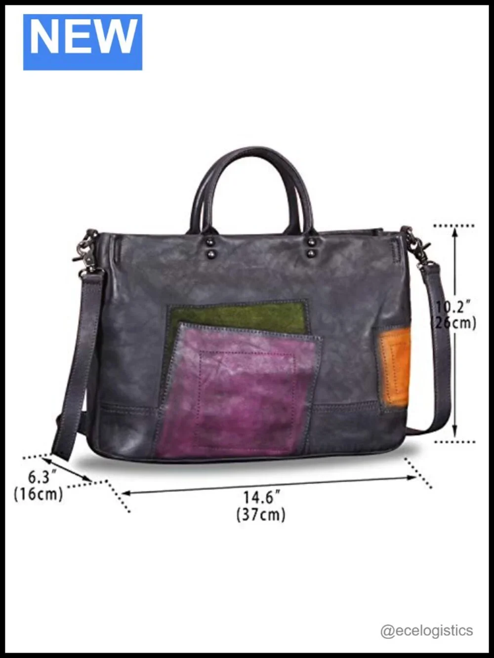 Genuine Leather Satchel Handbag Vintage Top Handle Shoulder Bag Large Women